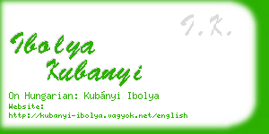 ibolya kubanyi business card
